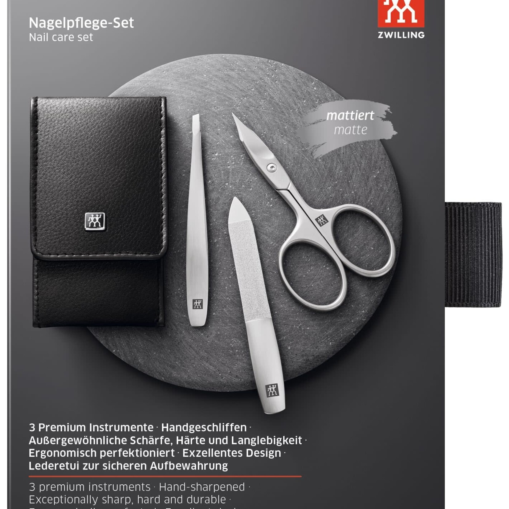 Zwilling ZWB Premium 4-pc Black Leather Case Set | ZWILLING