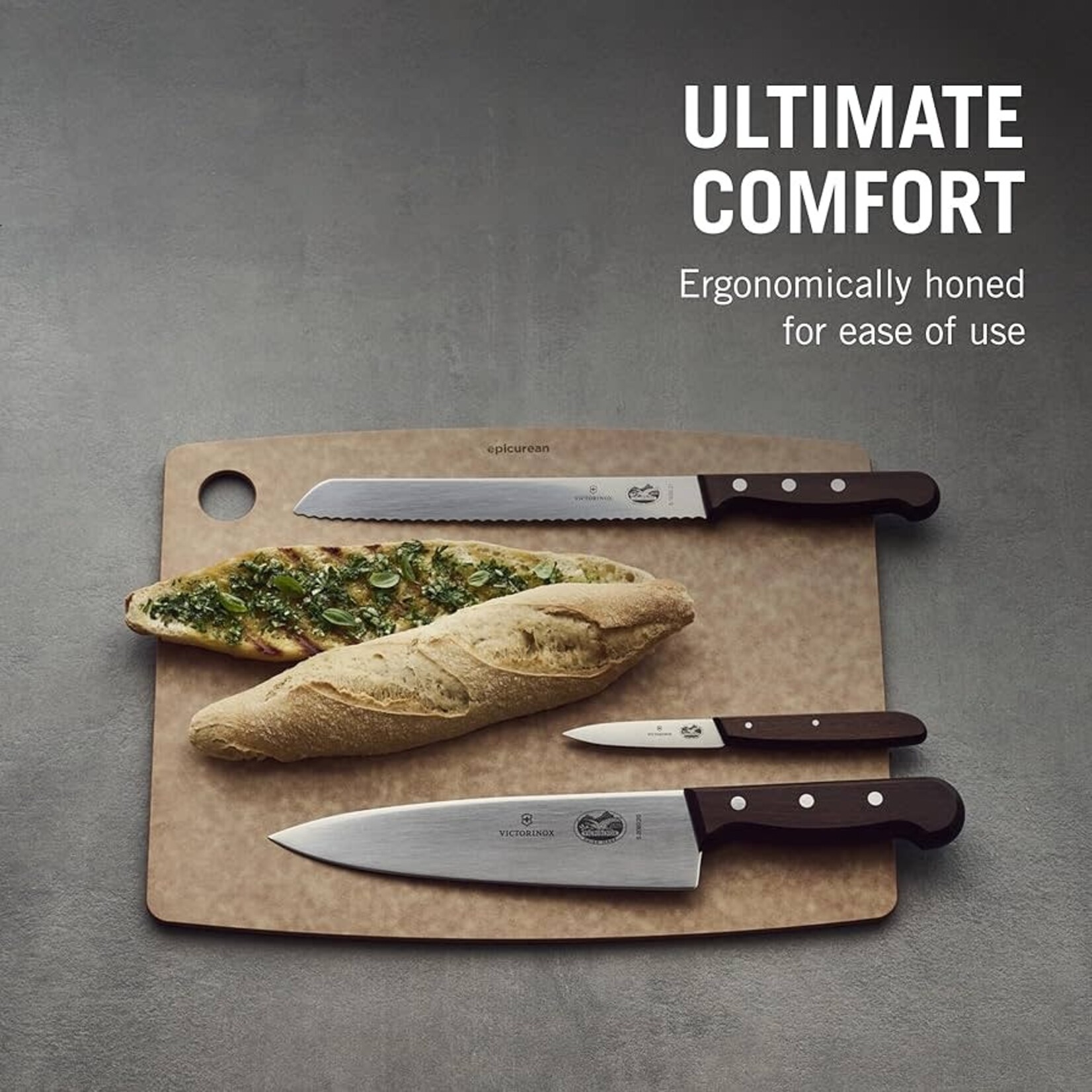 Victorinox Sets, 3-Piece Kitchen Set (8" Chef's, 8" Bread, 3_" Paring), Wood | Victorinox