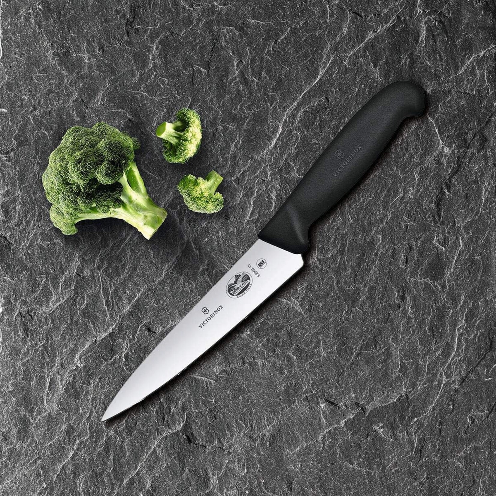 Victorinox Utility/ Slicing, Forged, 6" Straight, Spear Point Blade Black | Victorinox