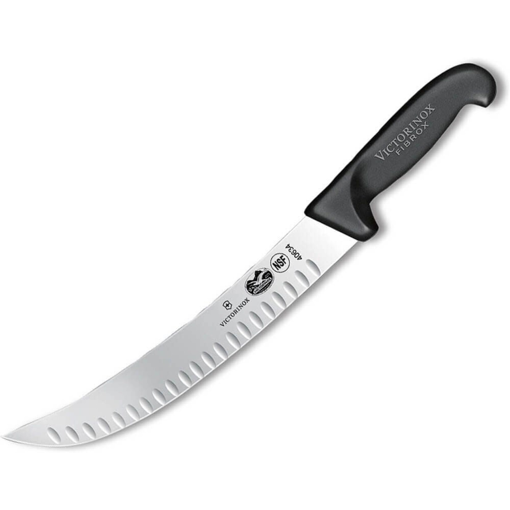 Victorinox Cimeter, 10" Curved Granton Blade, Black Fibrox | Victorinox