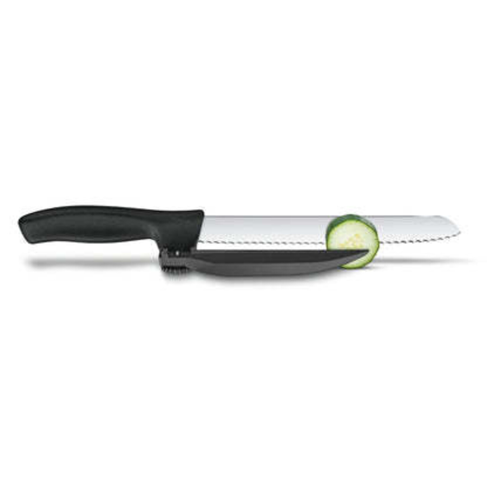 Victorinox Dux Knife, 8_" Serrated Blade with Adjustable Guide Black | Victorinox