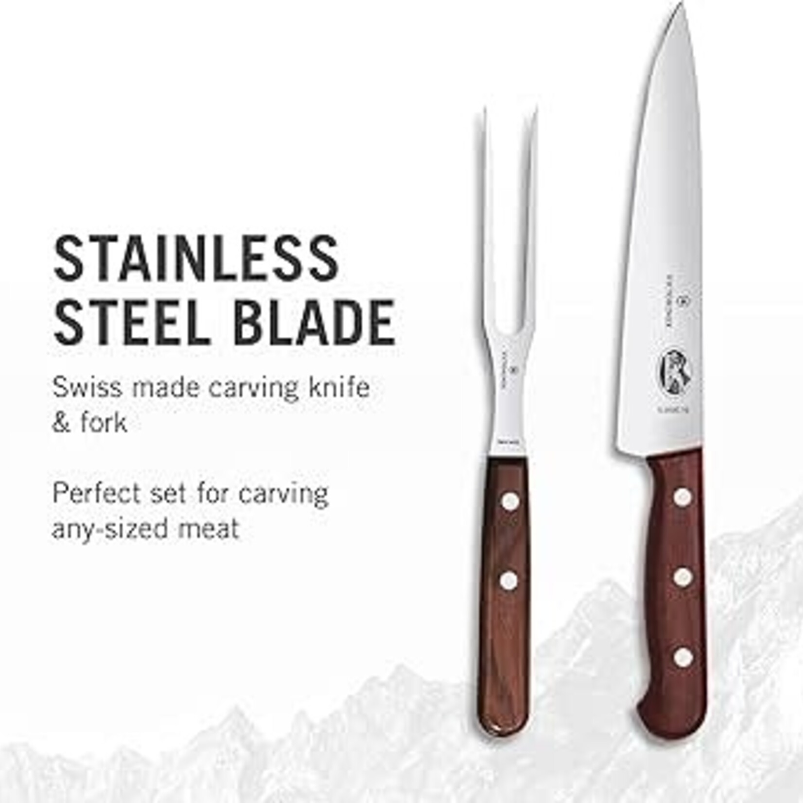 Victorinox Sets, 2-Piece Carving Set with Knife (6" Chef's, 8_" Carving), Wood | Victorinox