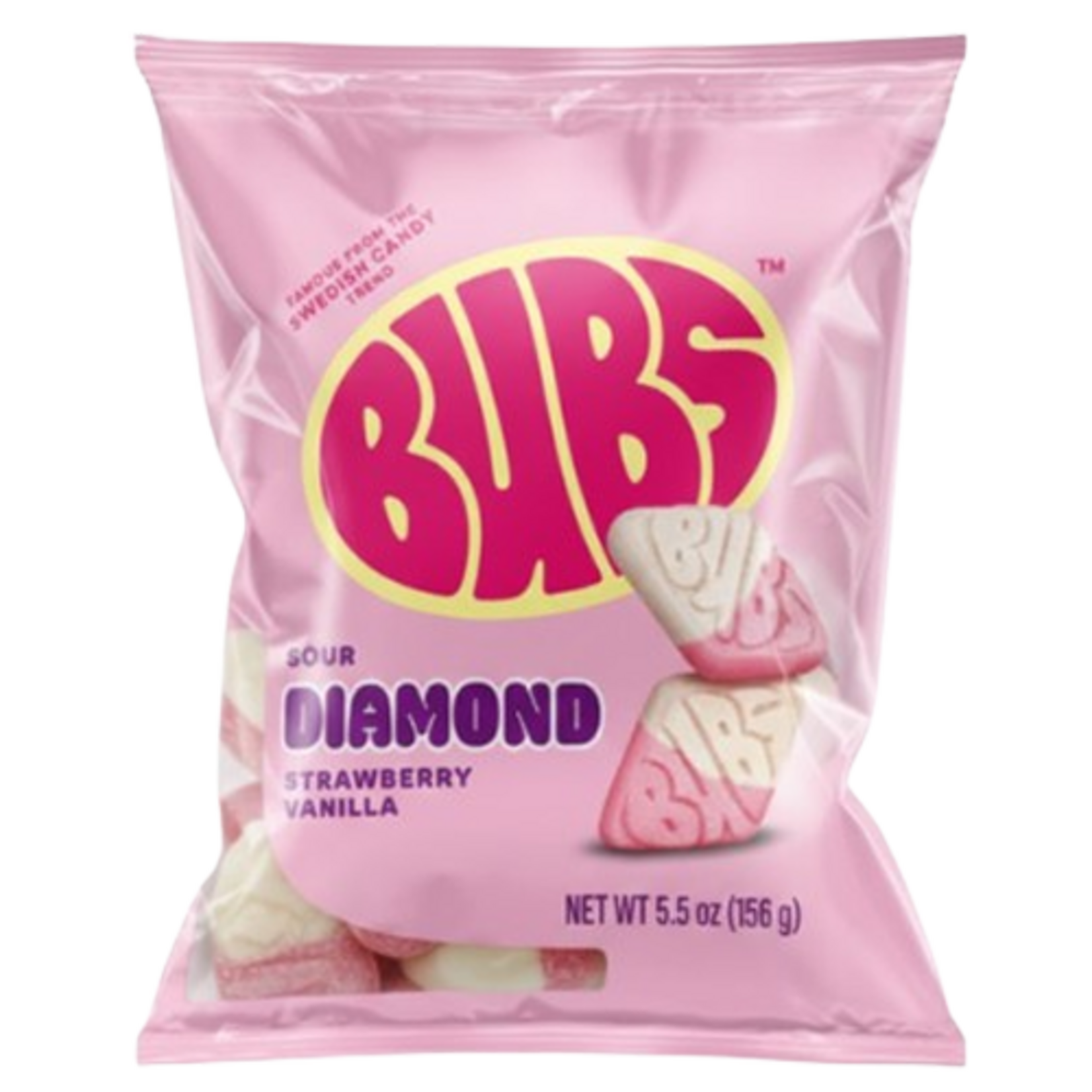 LONG ISLAND CANDY FACTORY Bubs Sour Diamond Strawberry Vanilla 5.5oz Bag