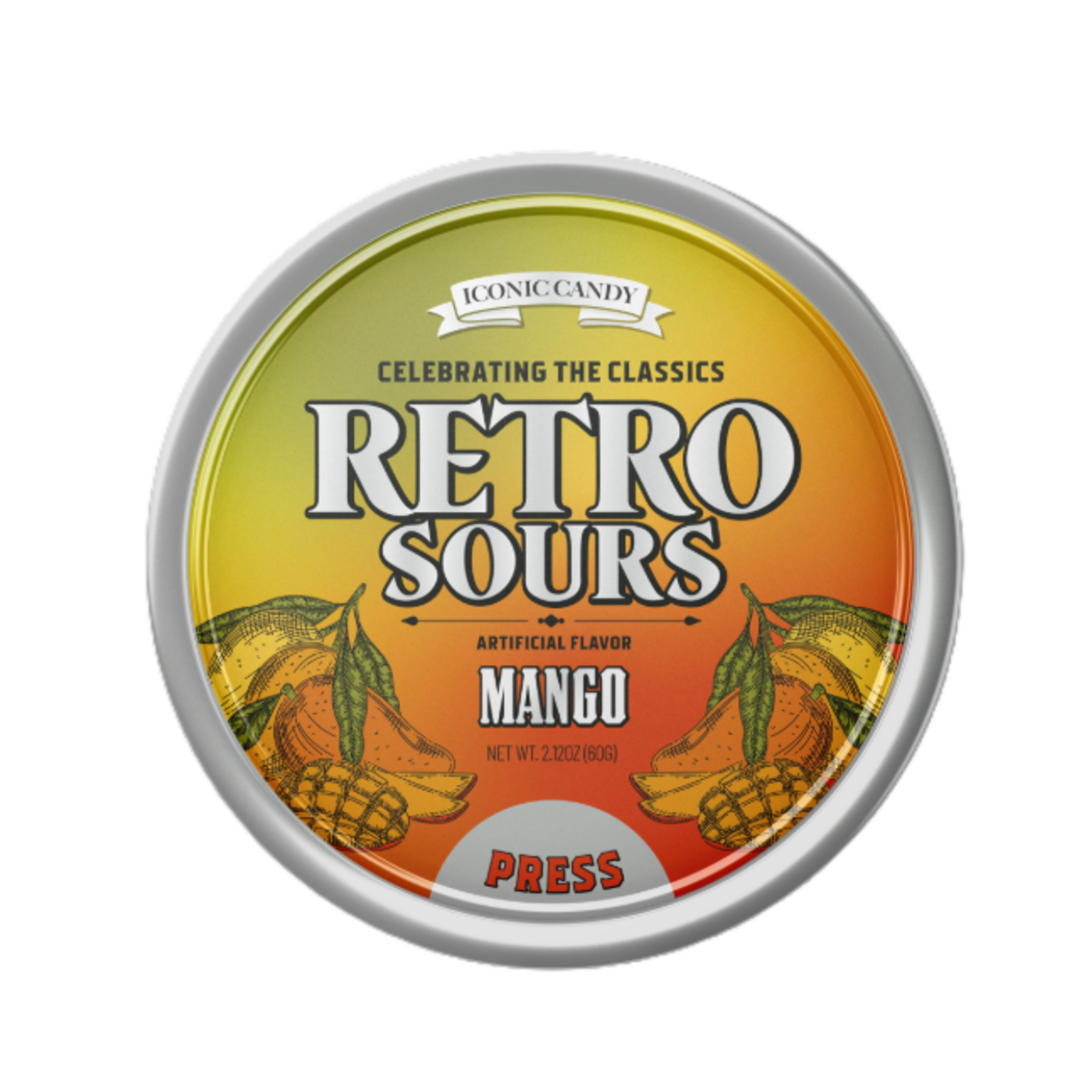Grandpa Joes Retro Sours Mango, 2.12oz Tin