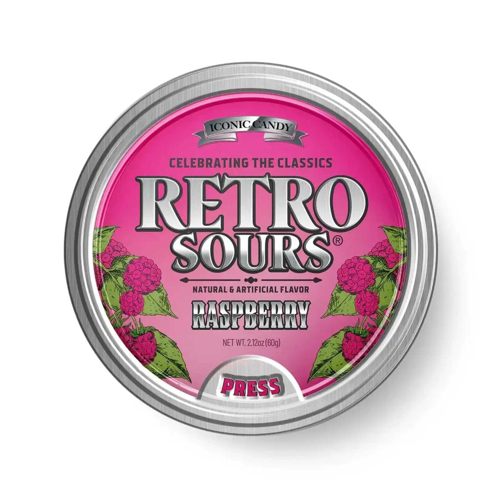 Grandpa Joes Retro Sours Raspberry, 16.9oz Tin