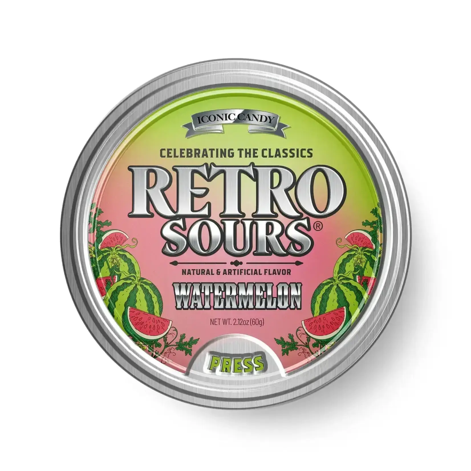 Grandpa Joes Retro Sours Watermelon, 2.12oz Tin