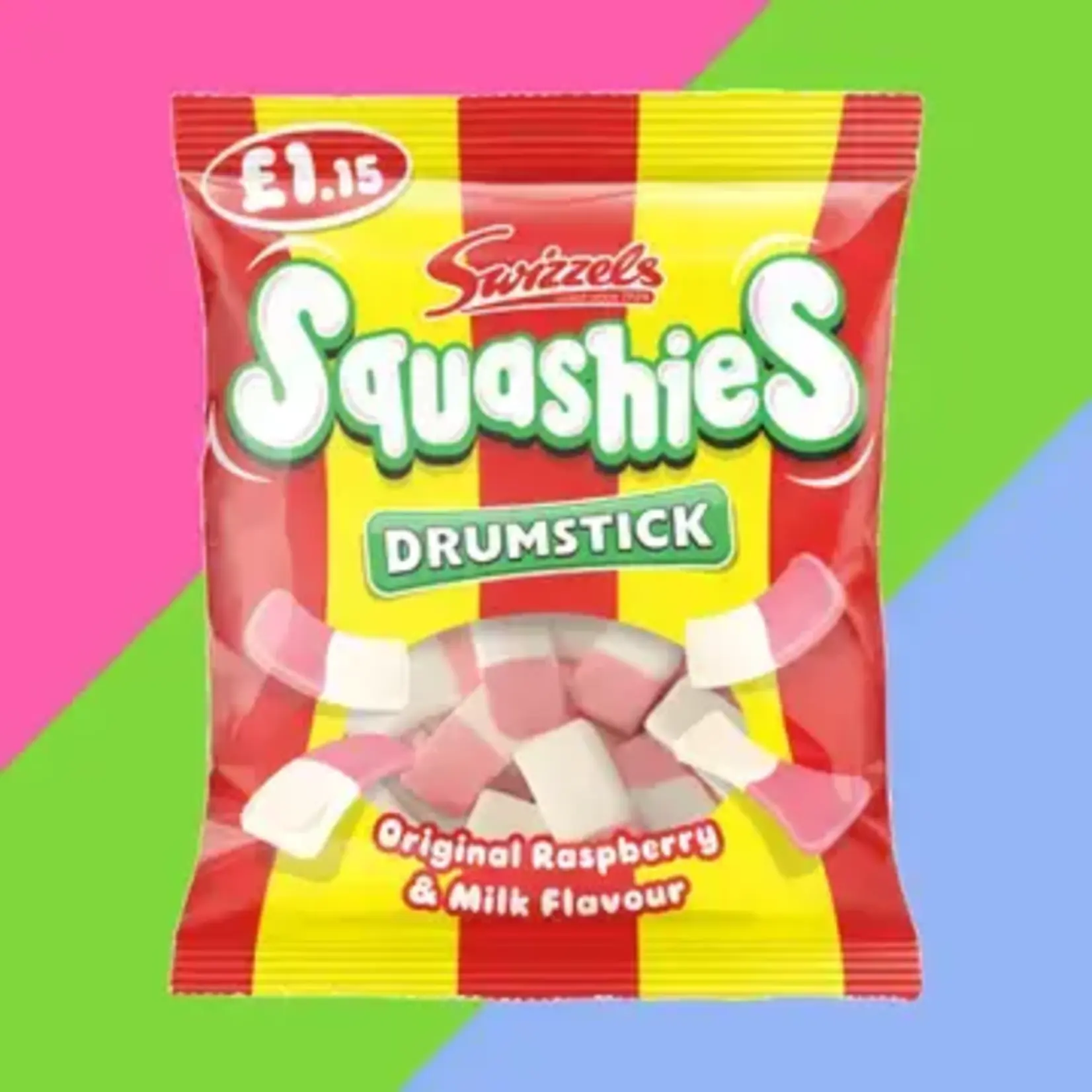 Gaffney's Sweets & Treats Wholesale Swizzels Drumstick Squashies Original Raspberry & Milk 140g (UK)