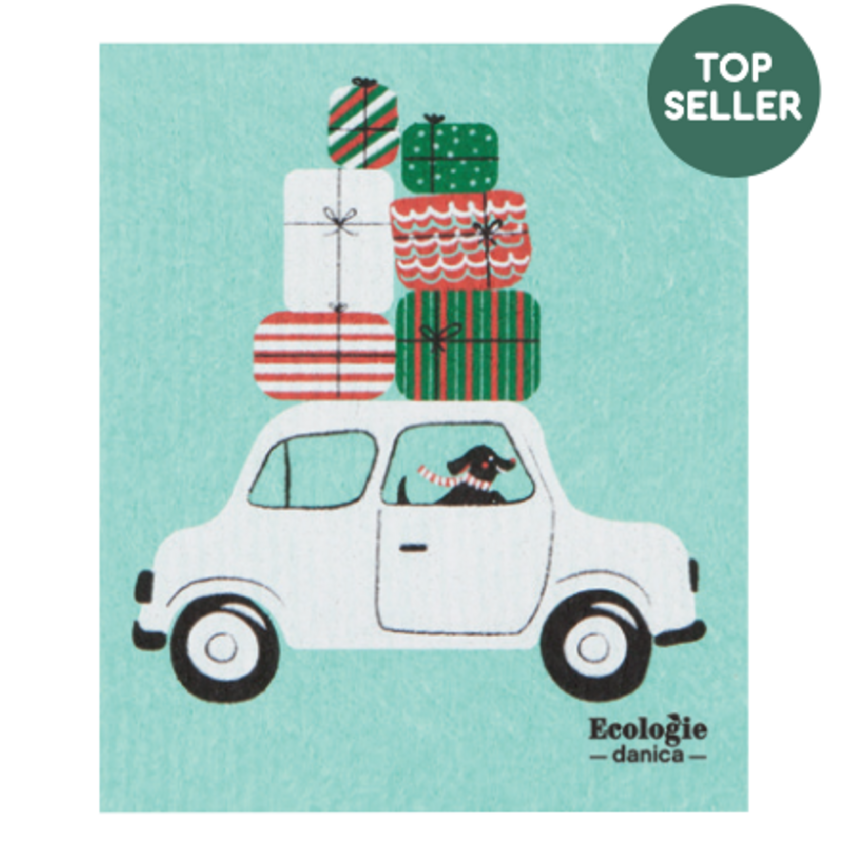 Danica Brands Winter Wheels Dog Swedish Dishcloth | Danica Brands