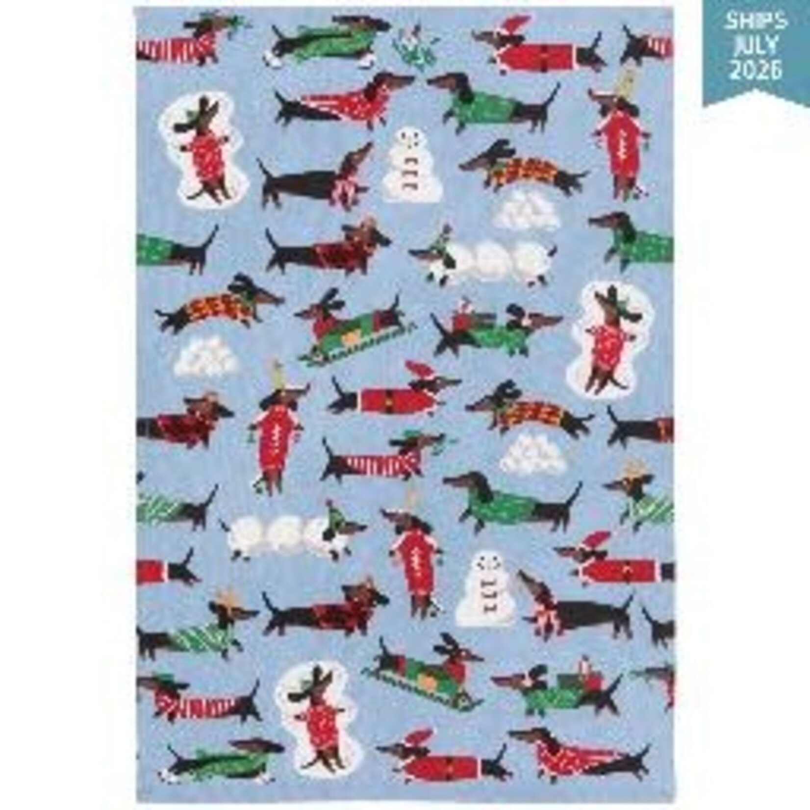 Danica Brands Dishtowel - Dashing Dachshunds Christmas | Danica Brands