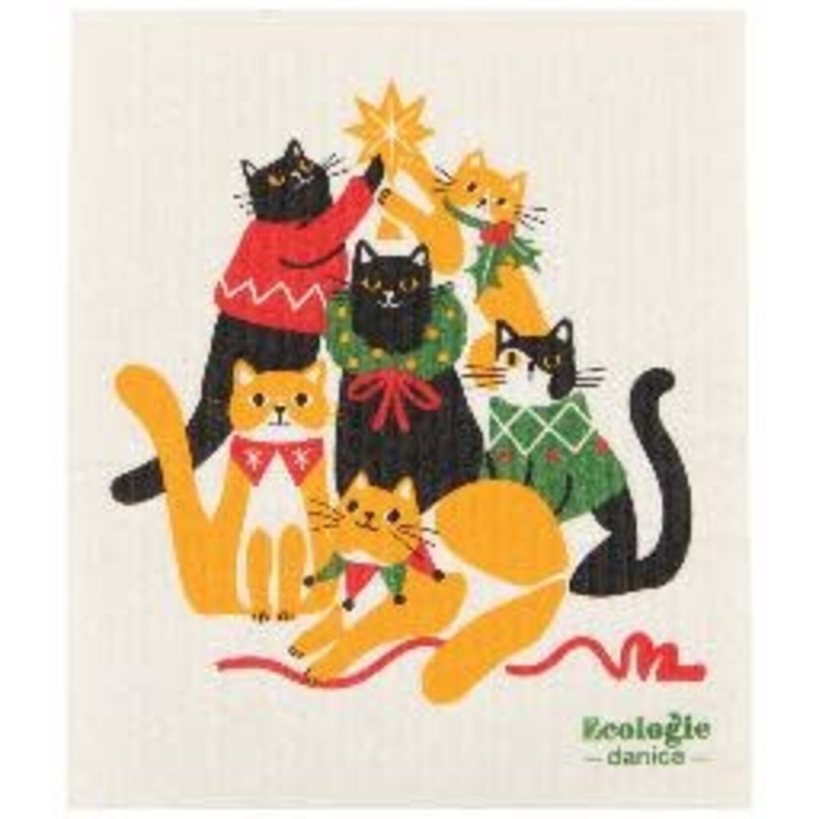 Danica Brands Kitty Carol Christmas Swedish Dishcloth | Danica Brands