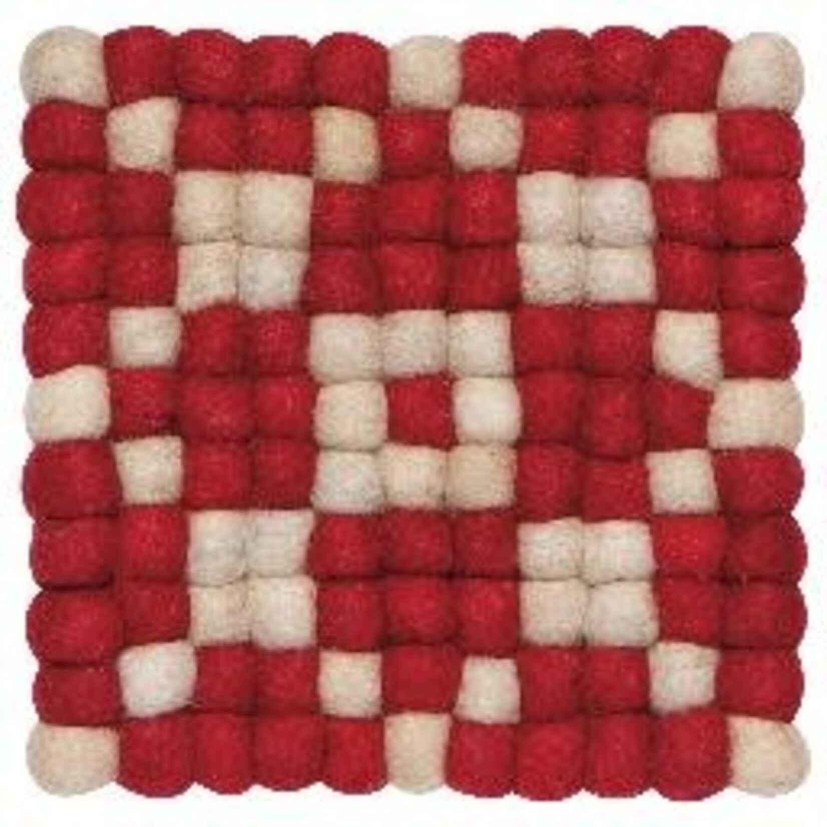 Danica Brands Cranberry Wool Felt Ball Trivet | Danica Brands
