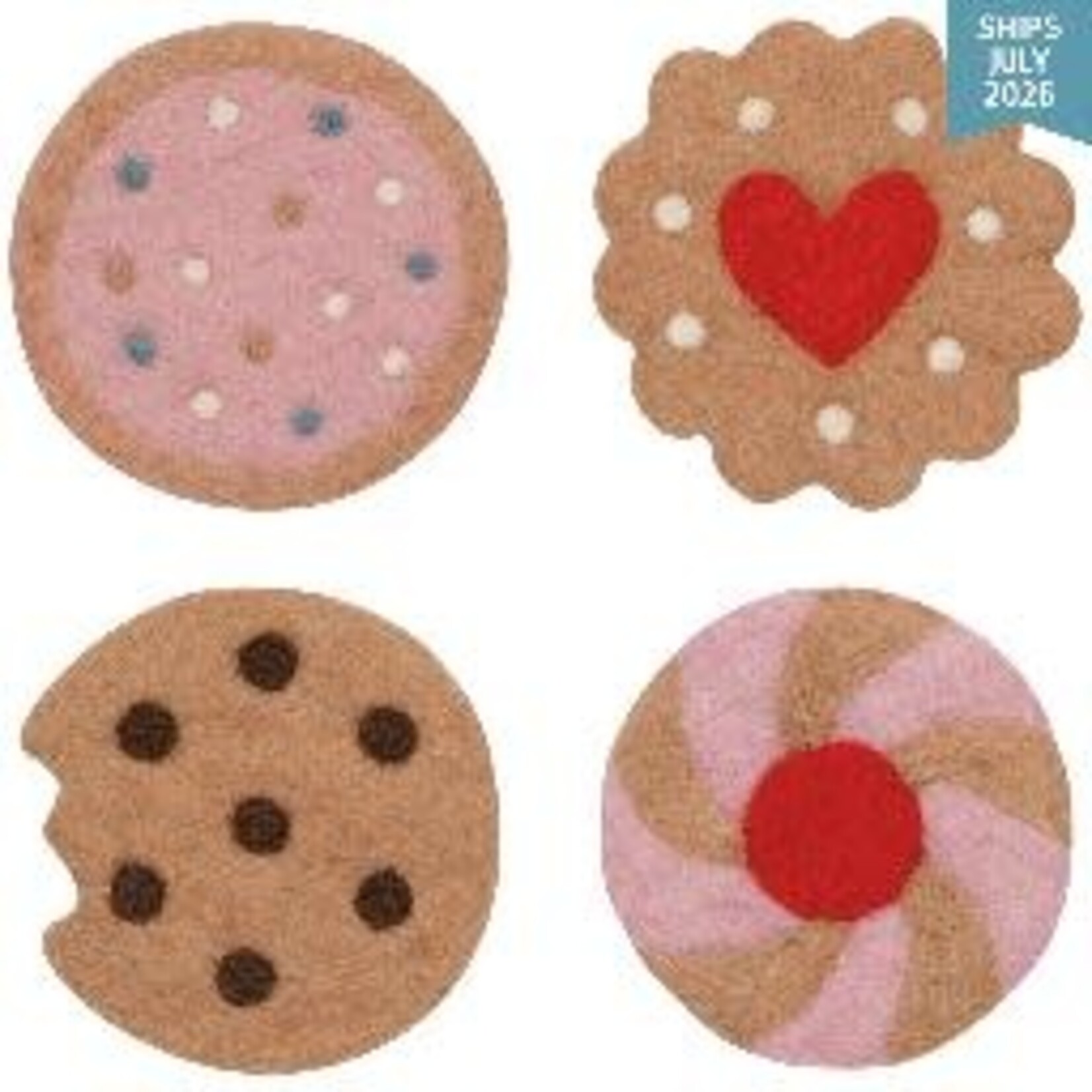 Danica Brands Cookies Felt Coasters Set of 4 Assorted | Danica Brands