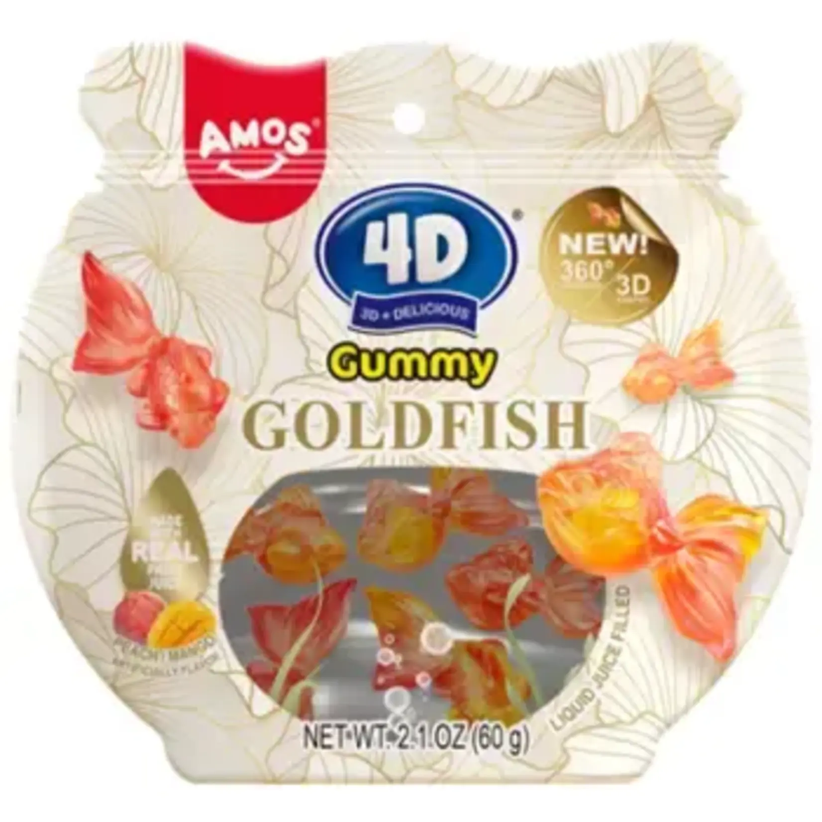 Grandpa Joes Amos 4D Gummy Lucky Fish Liquid Juice Filled, 3.95oz