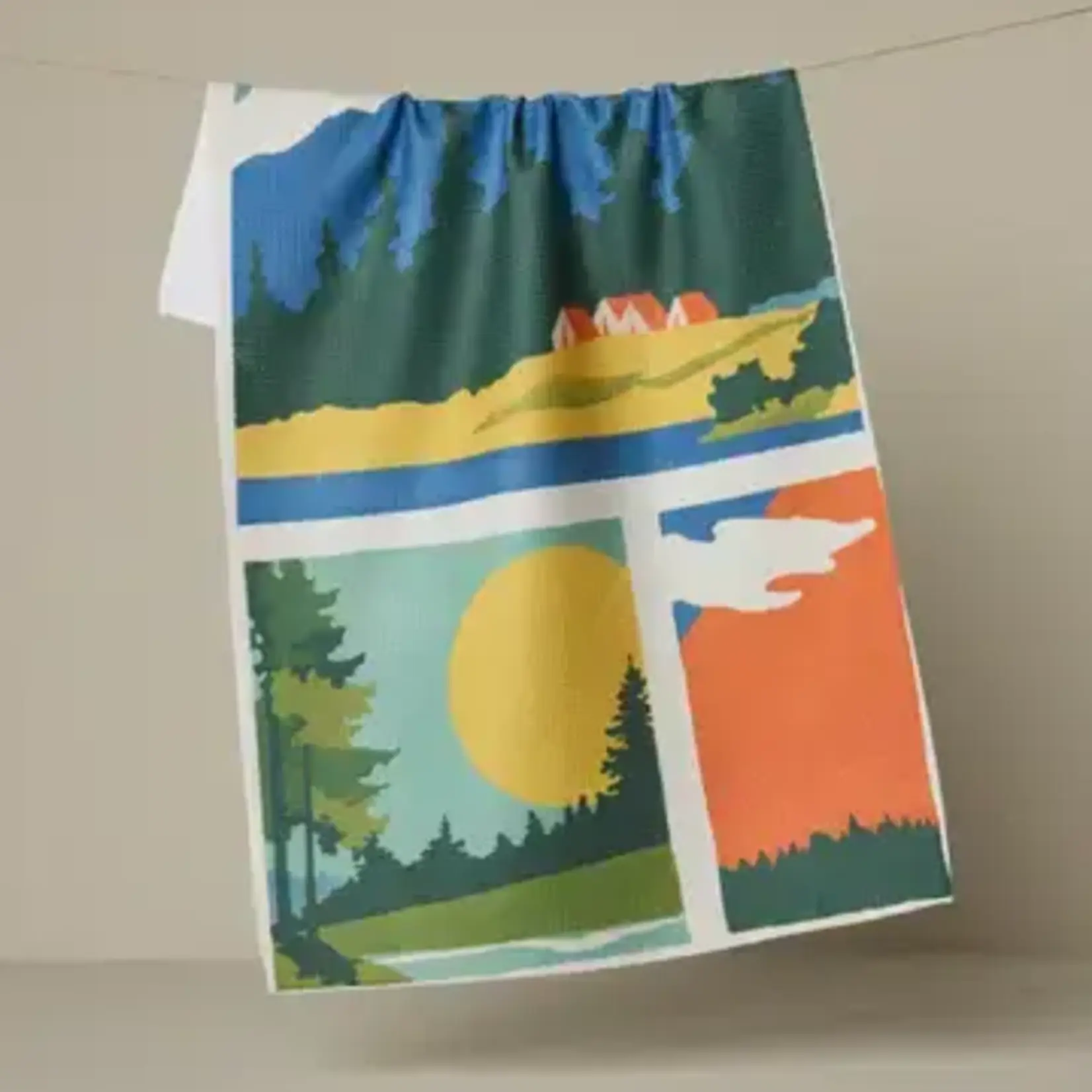Geometry Global Happy Hiking Tea Towel | Geometry Global