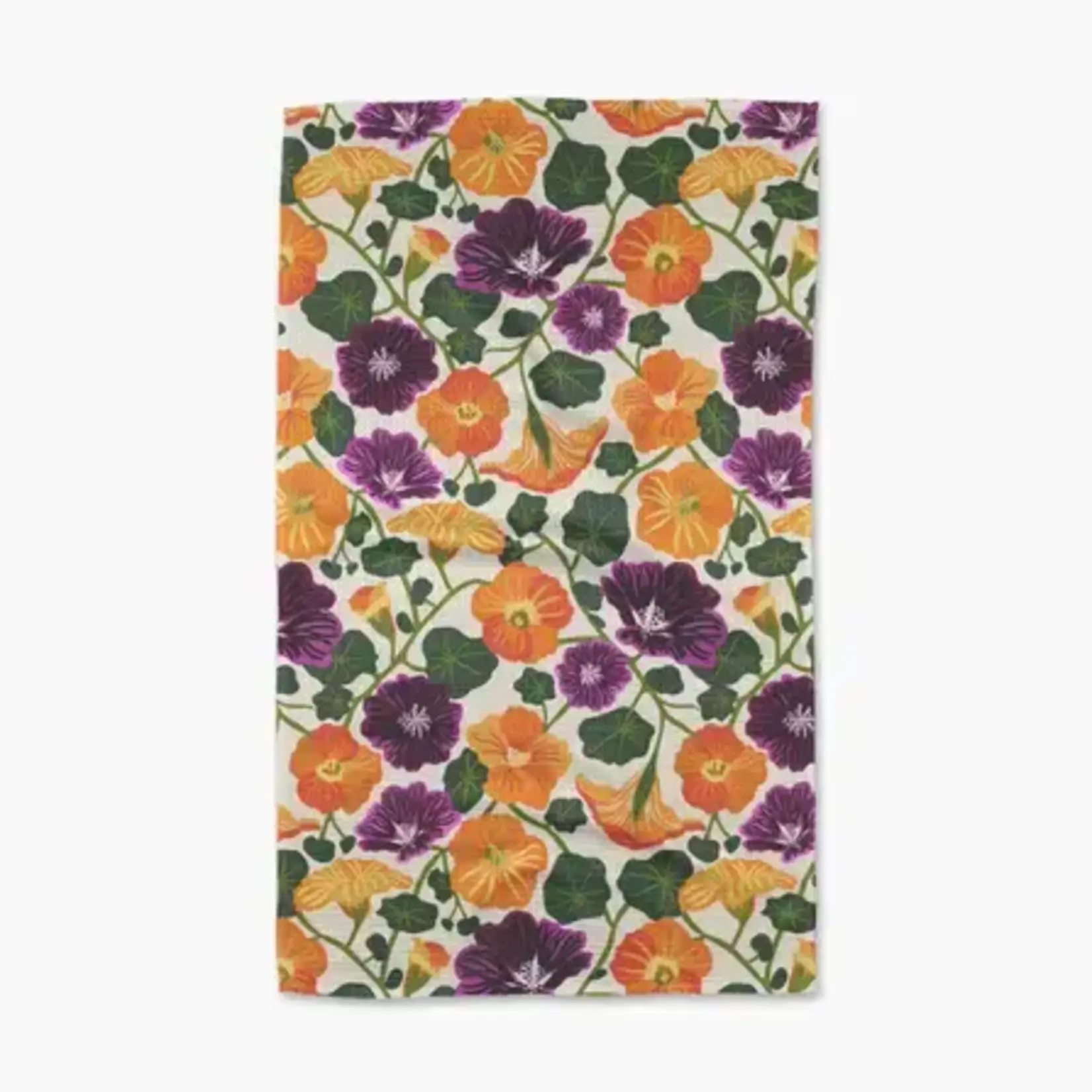 Geometry Nasturtium Garden Tea Towel