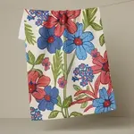 Geometry Plaid Floral Tea Towel