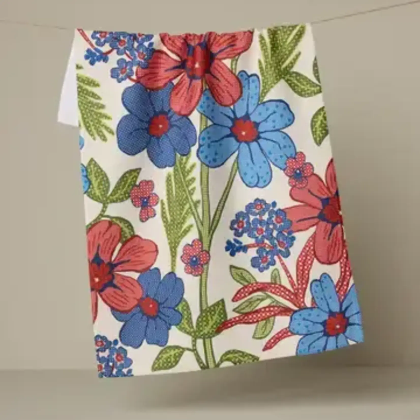 Geometry Plaid Floral Tea Towel