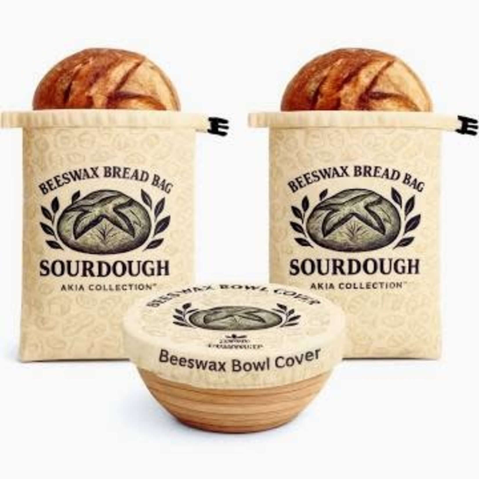 Nectar & Nest Reusable Beeswax Bread Bags for Homemade Bread & Sourdough