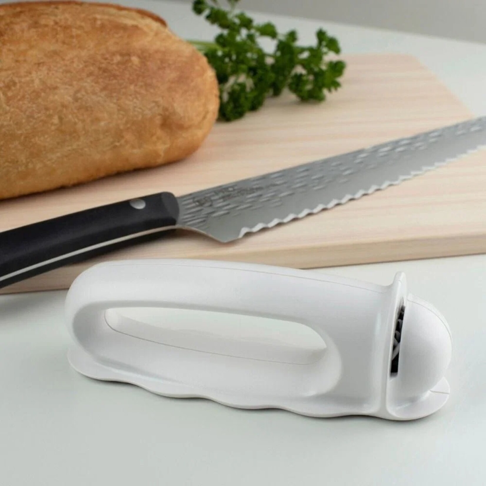 Shun Pull Through Serrated Knife Sharpener (White)