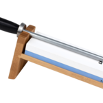 Shun 3 Pc Whetstone Sharpening System w/ Honing Steel: Combination 1000/6000 Whetstone, Classic Combination Honing Steel, and 16˚ Angled Bamboo Stand.
