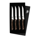 Shun Shima Natural 4pc. Steak Set: Four, 5" steak knives in a boxed set.
