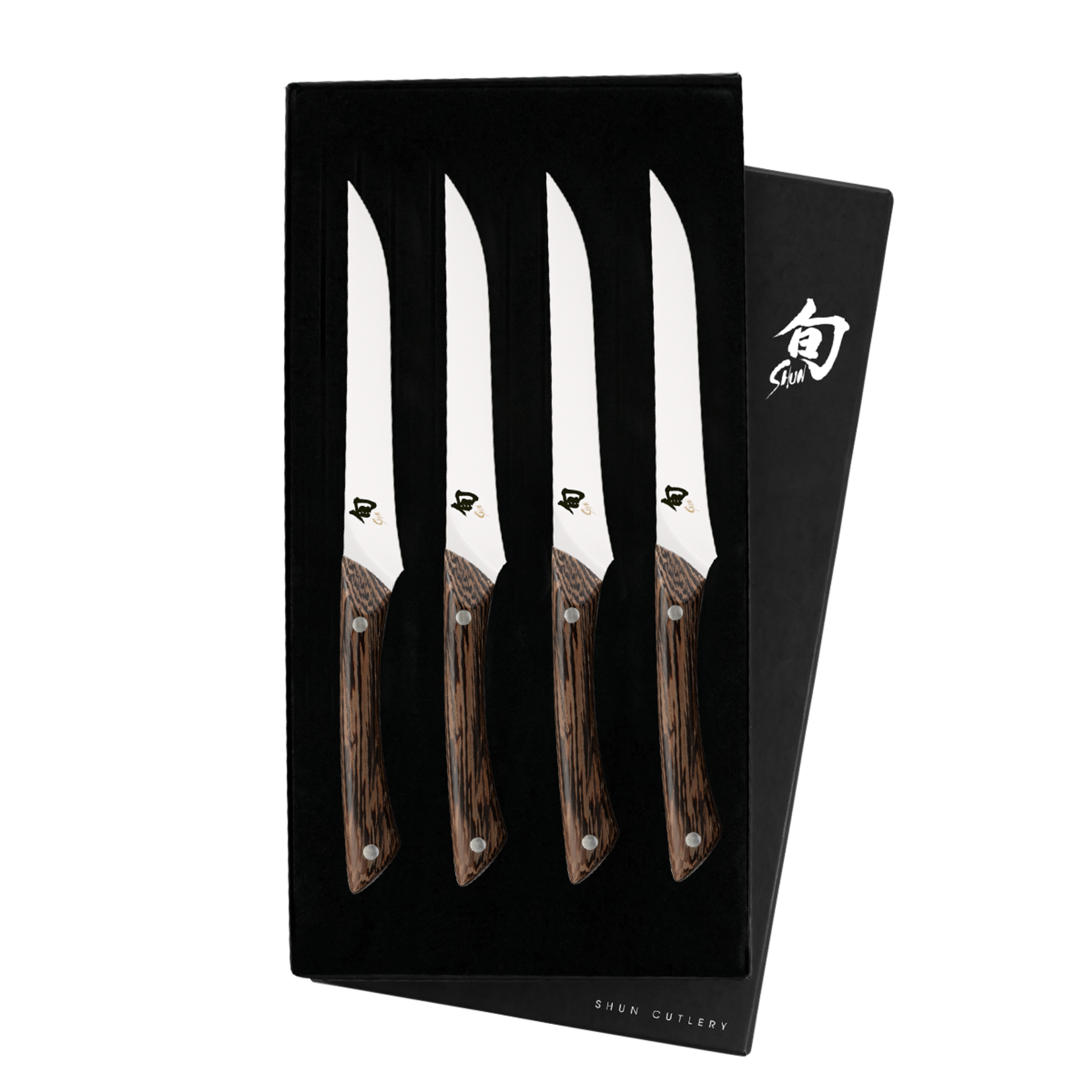 Shun Shima Natural 4pc. Steak Set: Four, 5" steak knives in a boxed set.