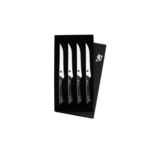 Shun Shima 4pc Steak Set: Four, 5" steak knives in a boxed set.
