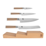 Shun Classic Blonde 5 Pc In-Drawer Set: Paring 3.5", Utility 6", Chef's 8", Bread 9"and 7-Slot In-Drawer Tray.