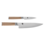 Shun Classic Blonde 2 Pc Starter Set: Paring 3.5" and Chef's 8", in a boxed set.