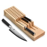 Shun Classic 5 Pc In-Drawer Set: Paring 3.5", Utility 6", Chef's 8", Bread 9"and 7-Slot In-Drawer Tray.