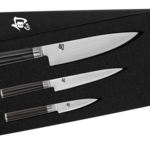 Shun Classic 3 Pc Starter Set: Paring 3.5", Utility 6", Chef's 8", in a boxed set.