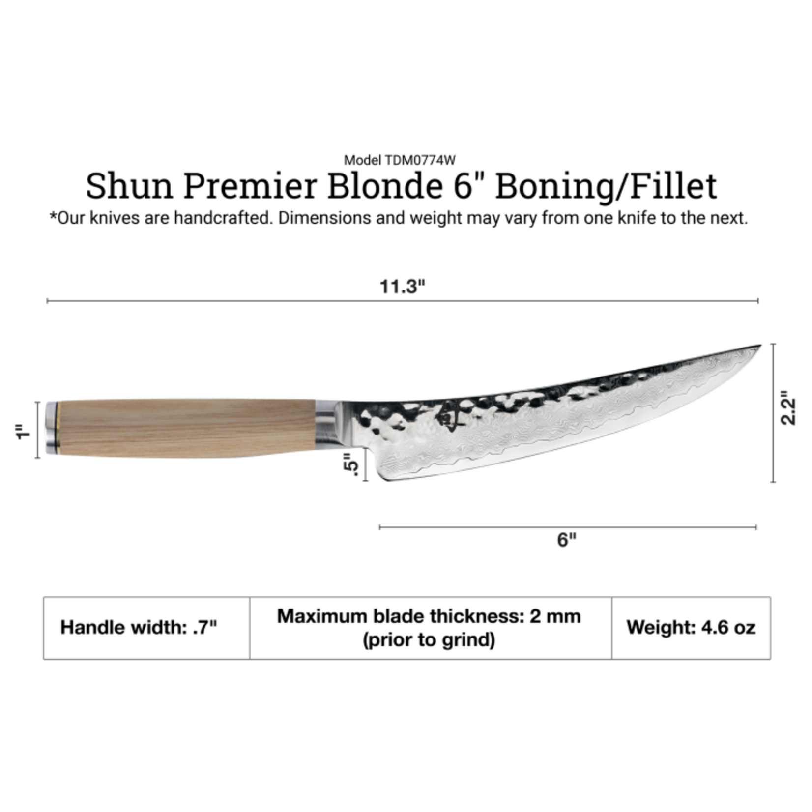 Shun Premier Blonde Boning/Fillet 6"