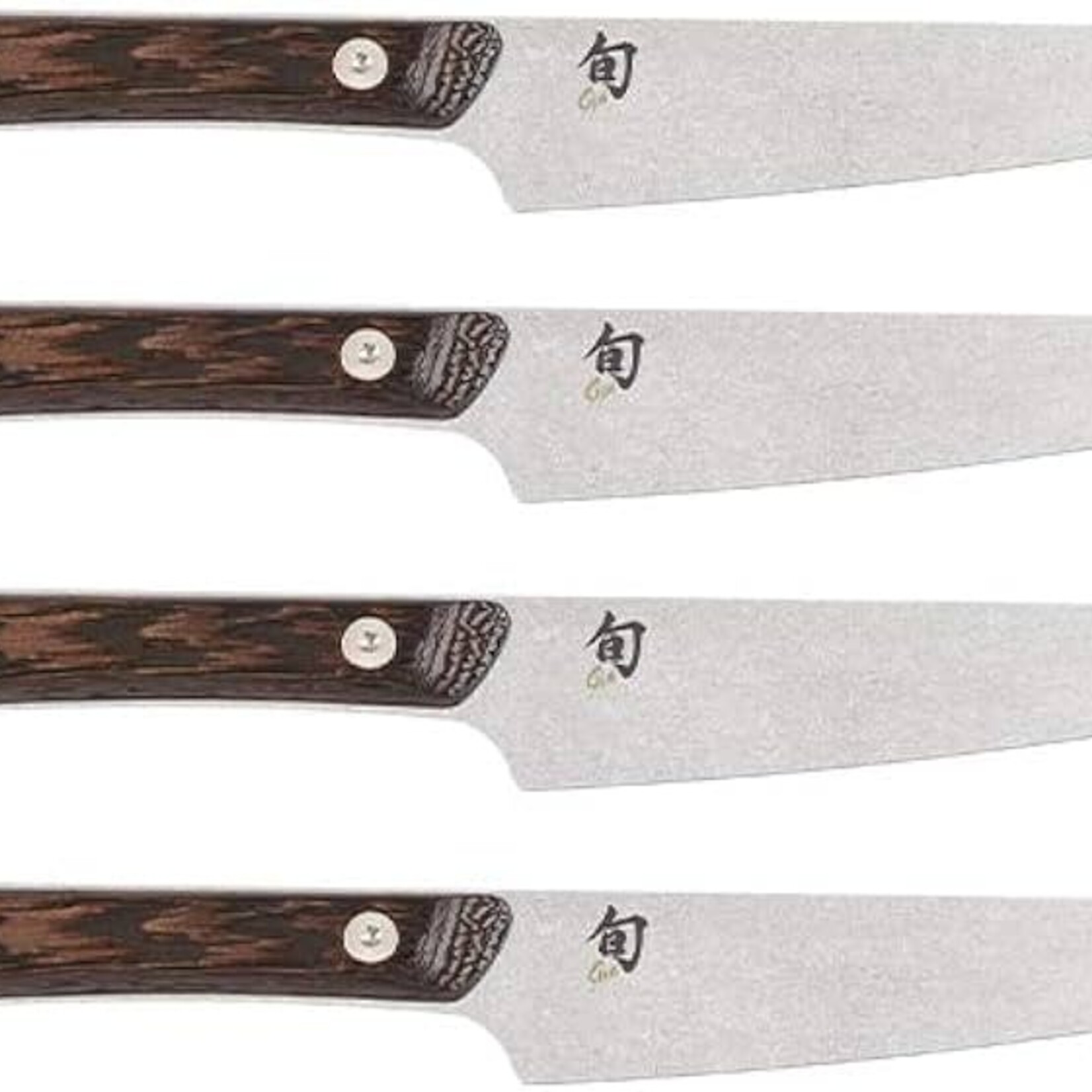 Shun Kanso 4 Pc Steak Knife Set: Four Steak Knives (SWT0711) in a boxed set.