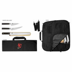Shun Classic 4 Pc BBQ Set: Asian Multi-Prep 4.5", Boning/Fillet 6", HG Brisket 12" w/ Saya, Shun 8-Slot Knife Roll (DM0880).
