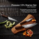 Shun Premier 3 Pc Starter Set: Paring 4", Utility 6.5", Chef's 8" in a boxed set.