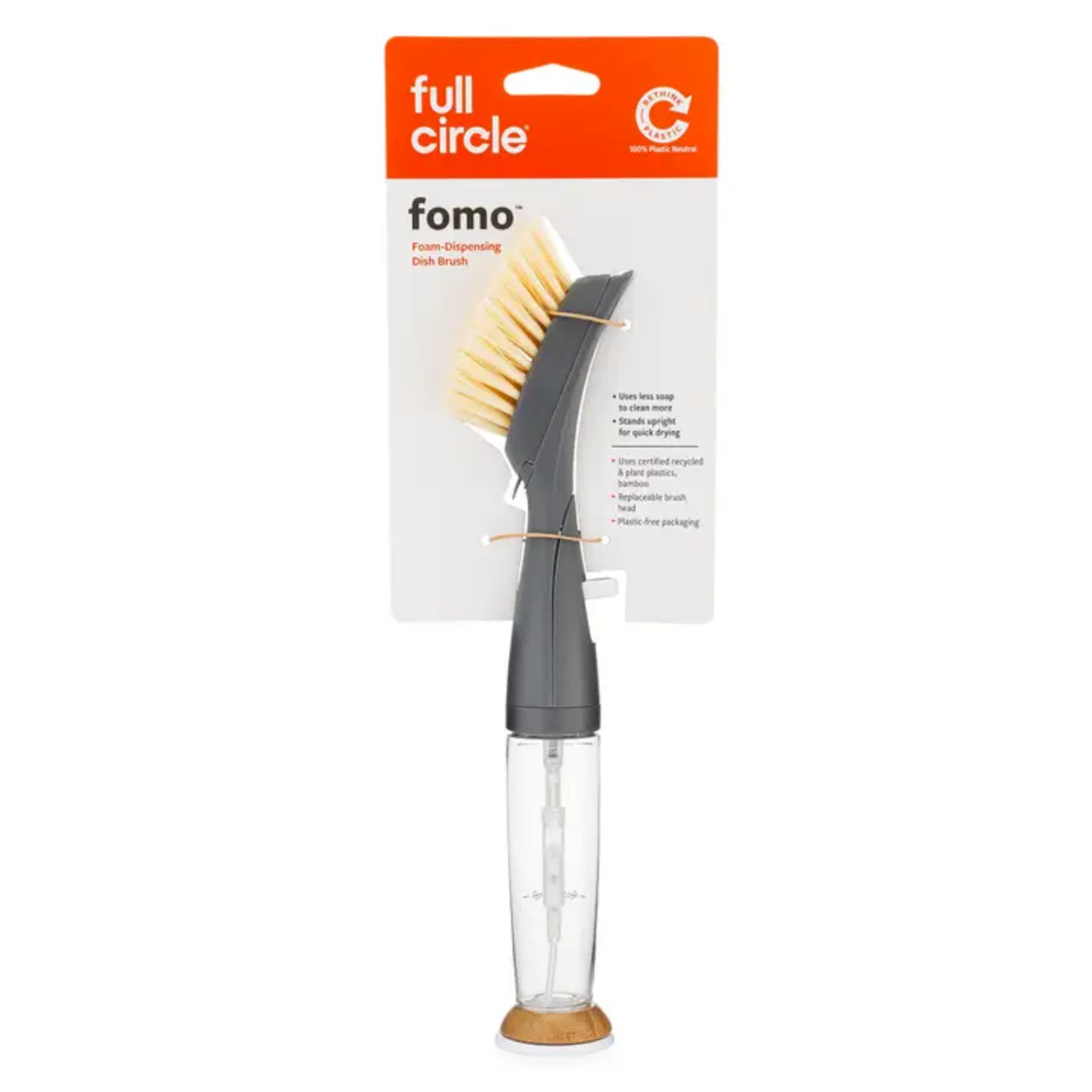 Full Circle Foam Alone Dish Brush, Gray | Full Circle