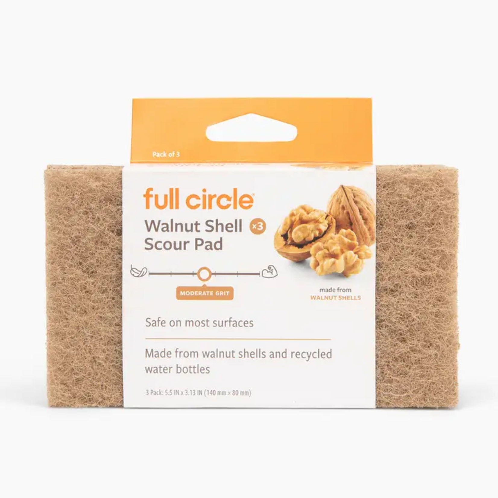 Full Circle Walnut Shell Scour Pad (3pk)