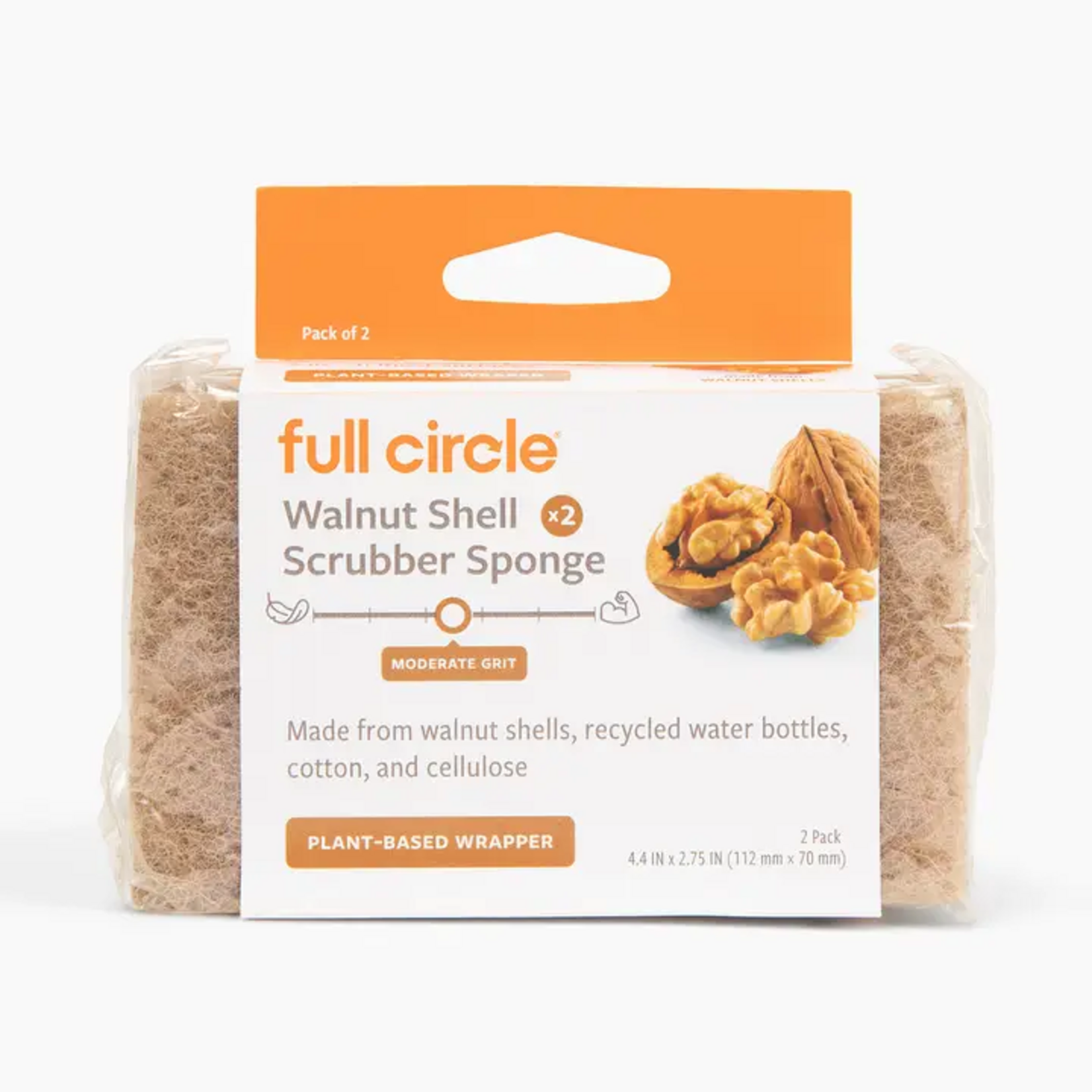 Full Circle Walnut Shell Scrubber Sponge (2pk)