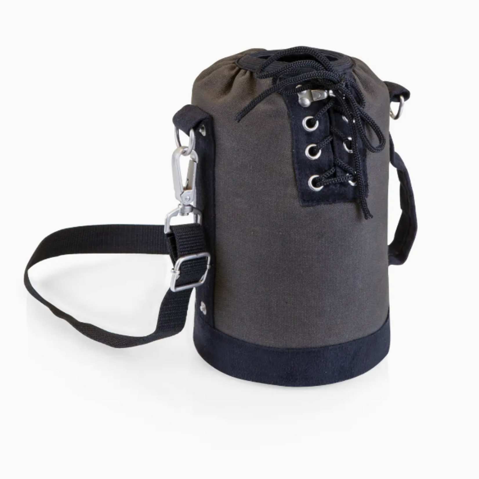 Picnic Time Insulated Growler Tote - Gray with Black Accents