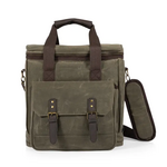 Picnic Time Weekender - 6 Bottle Insulated Wine Bag - Khaki Green with Brown Accents