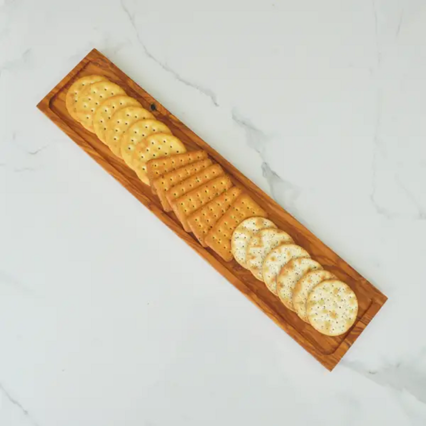 Naturally Med Olive Wood Baguette Board / Cracker Tray 17.5” x 4”