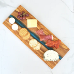 Naturally Med Olive Wood Cutting Board with River of Blue Resin - 15” x 6”