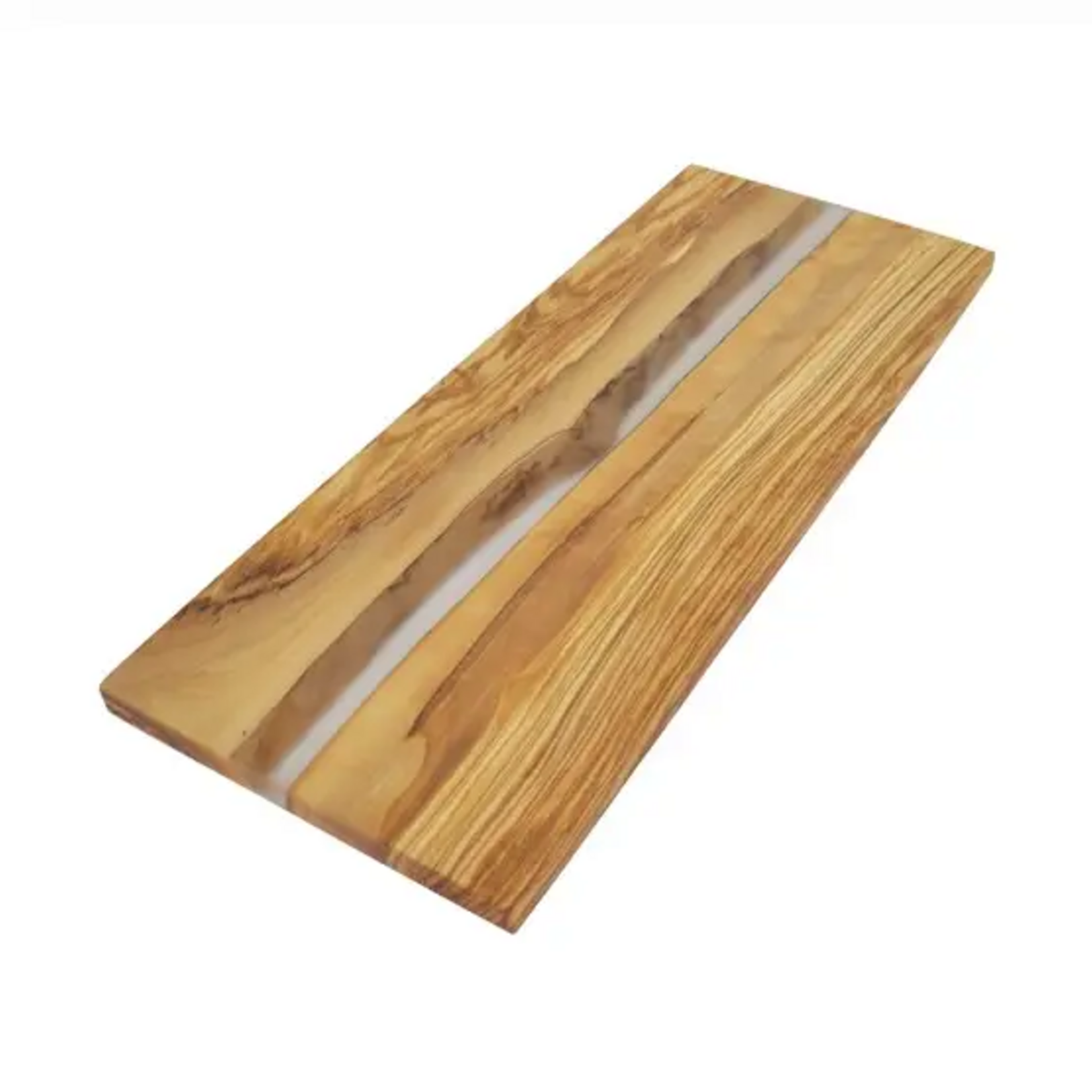 Naturally Med Olive Wood Cutting Board with River of Clear Resin -18” x 7”