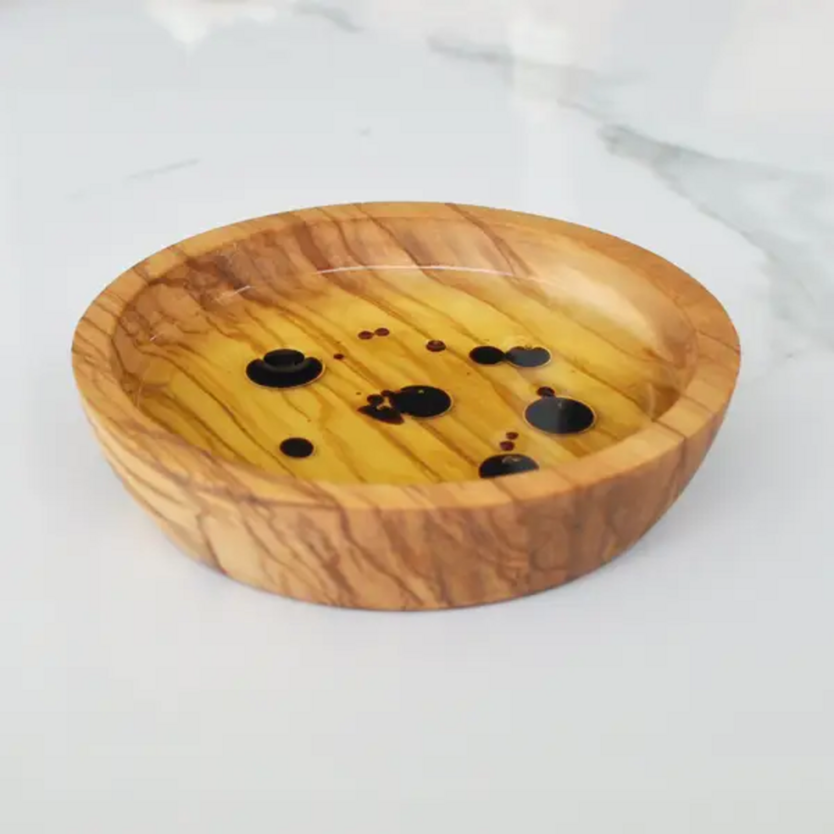 Naturally Med Olive Wood Dipping Bowl - Round - 3.5”
