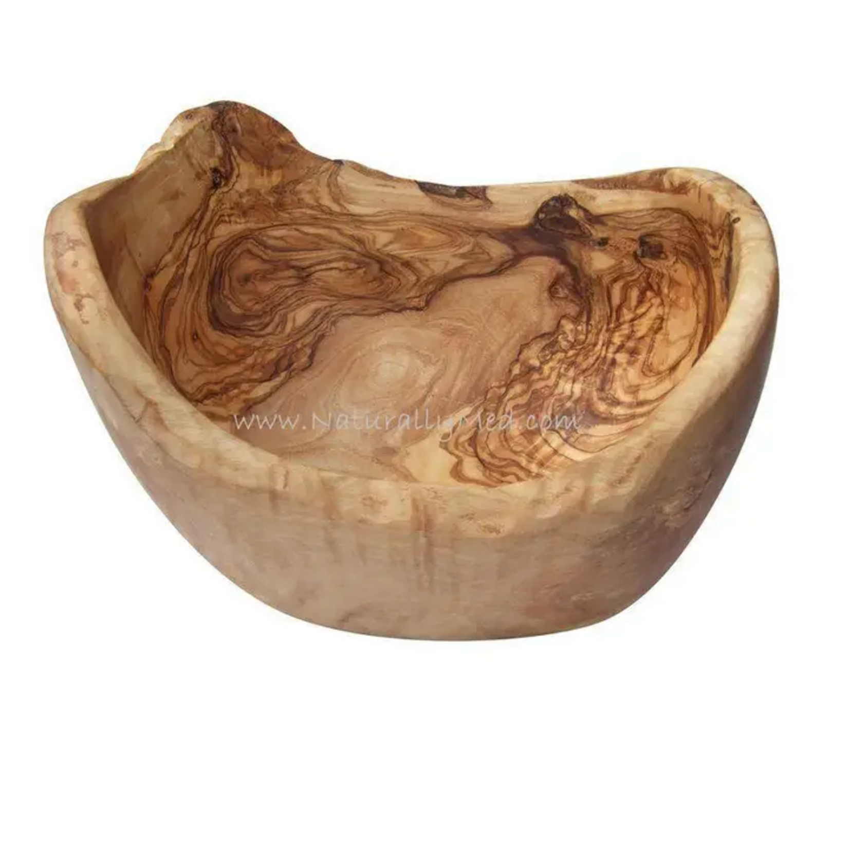 Naturally Med Olive Wood Natural Boat Shaped Fruit / Salad Bowl 12.5''