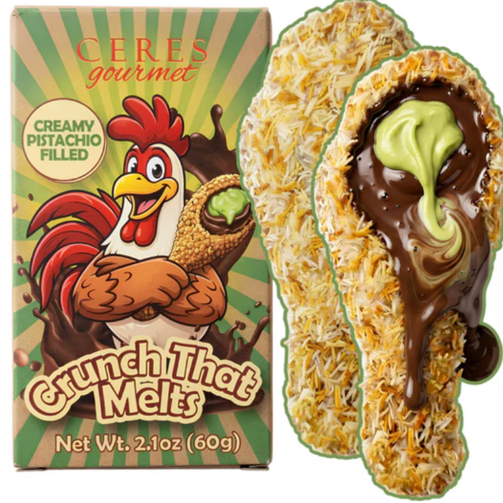 Ceres Gourmet Ceres Gourmet Dubai Chocolate Bar 2.1 oz Chicken Drumstick