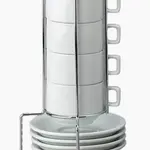 CUP & SAUCER ESPRESSO W/ST S/4 | Harold Import Co | Mariah Donofrio & John Kinght Registry