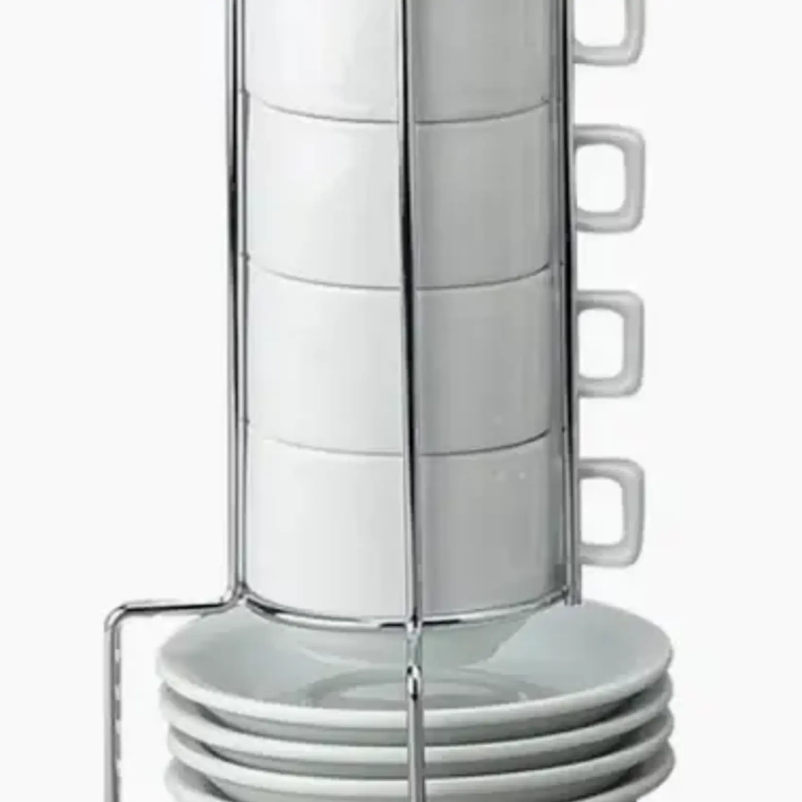CUP & SAUCER ESPRESSO W/ST S/4 | Harold Import Co | Mariah Donofrio & John Kinght Registry