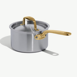 Stainless Clad 2 qt. Saucepan with Lid Antique Brass | Made In | Mariah Donofrio & John Knight Registry