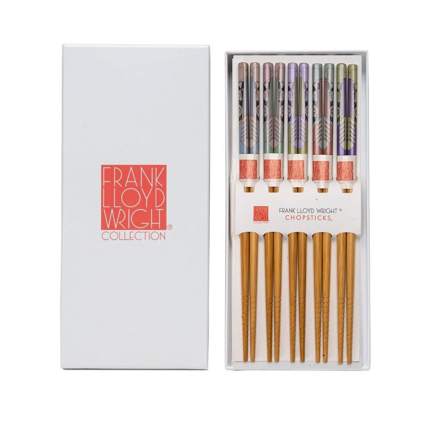 Urban Tokyo 5 Piece Chopsticks Set Frank Lloyd Wright Imperial Hotel Peacock Rug w/ Gift Box (10/100) | Urban Tokyo